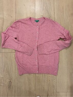 United Colors of Benetton M Pink Pearl Button Wool Cardigan